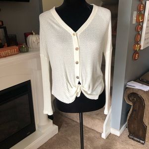 Cream tie top